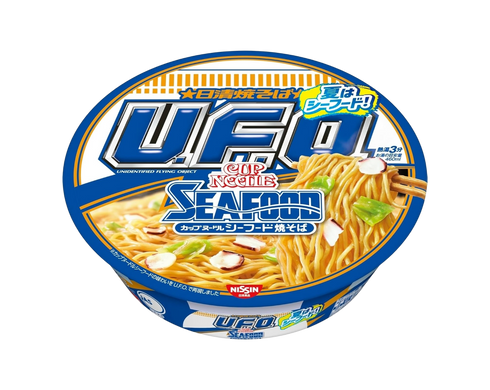 Японська локшина уфо з морепродуктами | Nissin Yakisoba U.F.O. Seafood